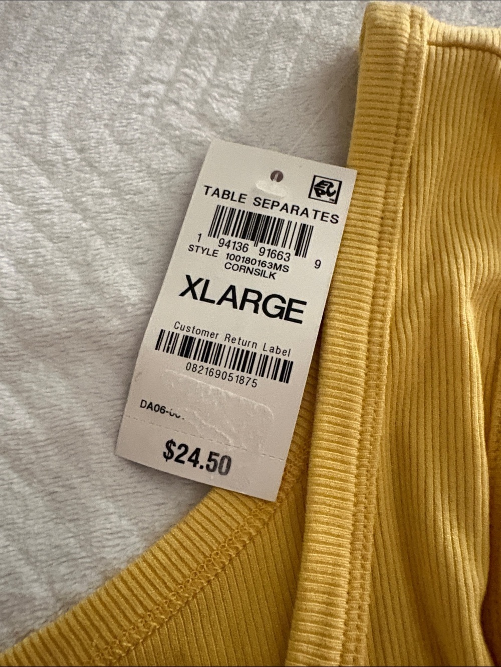 Classic Yellow Scoop-Neck Button Tank Top - Picture 2 of 3